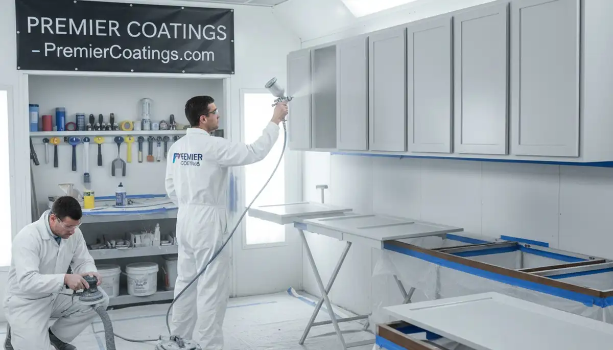 Cabinet painting in Albany, NY by Albany Paint Pros for kitchen and bathroom cabinet refinishing