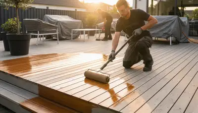 Albany, NY deck sealing service by Albany Paint Pros protecting wood from moisture and UV damage