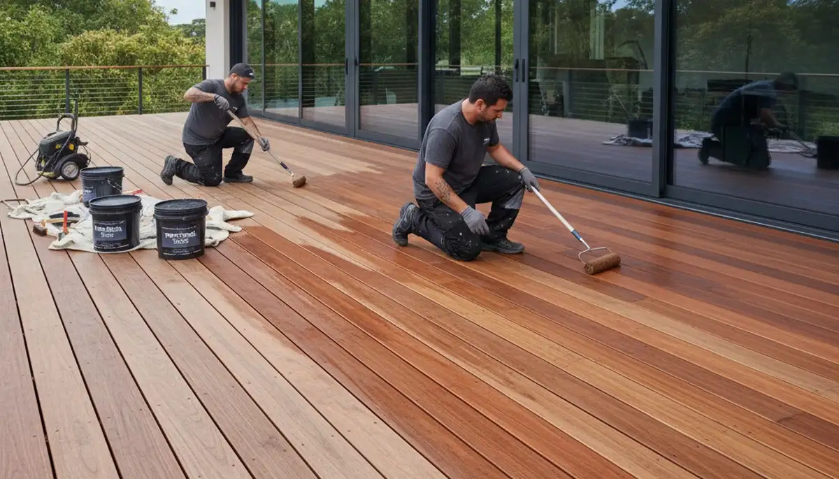 Albany, NY deck staining by Albany Paint Pros for weather protection and a smooth, finished look