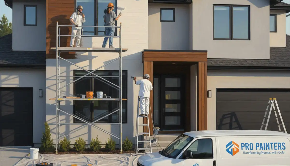 House painting crew in Albany, NY applying interior and exterior paint for durable home protection