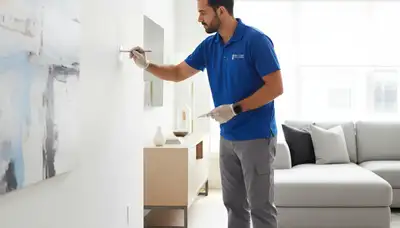 Albany, NY painter repairing wall paint touch-ups for scuffs, chips, and faded spots