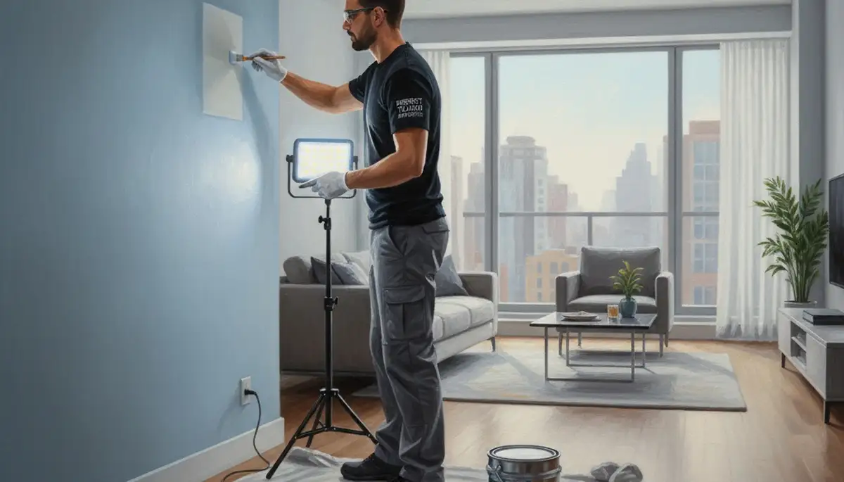 Albany, NY painter repairing scuffs and chipped paint with professional touch-up service