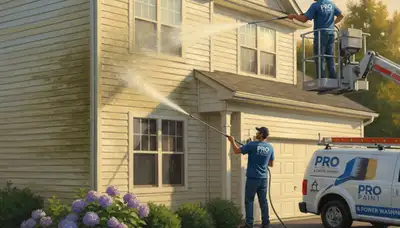 Vinyl siding pressure cleaning in Albany, NY for dirt, mildew, and winter buildup removal