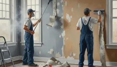 Wallpaper removal service in Albany, NY by Albany Paint Pros, preparing walls for painting
